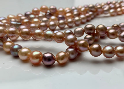 7-8 mm AAA Natural Multi Mauve Pink Edison Baroque Freshwater Pearl Beads Genuine High Luster Mauve Pink Edison Baroque Pearls  #1811