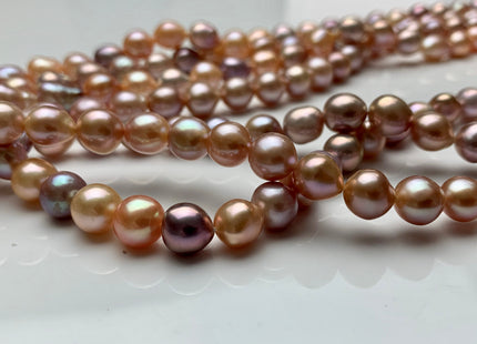 7-8 mm AAA Natural Multi Mauve Pink Edison Baroque Freshwater Pearl Beads Genuine High Luster Mauve Pink Edison Baroque Pearls #1811
