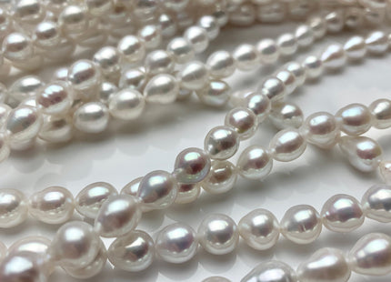 7x8-10 mm AAAA Natural White Freshwater Akoya Quality Pearl Beads Genuine Natural White Very High Luster Chinese Freshwater Pearls #1635
