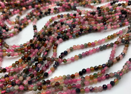WHOLESALE 2mm 2.5mm Natural Color Tourmaline Micro Faceted Gemstone Beads #2319