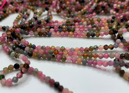 WHOLESALE 2mm 2.5mm Natural Color Tourmaline Micro Faceted Gemstone Beads #2319