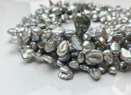 7x8-10x17 mm AA High Luster Gray Color Keshi Paddle Freshwater Pearl Beads Top Drilled High Luster Dancing Keshi Pearls #1816
