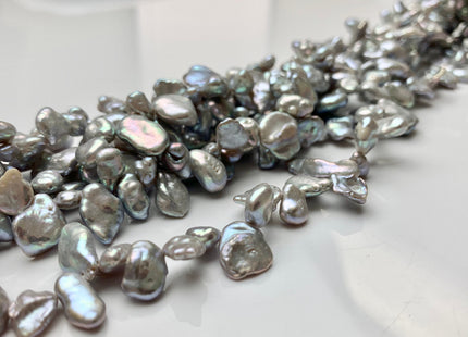7x8-10x17 mm AA High Luster Gray Color Keshi Paddle Freshwater Pearl Beads Top Drilled High Luster Dancing Keshi Pearls #1816