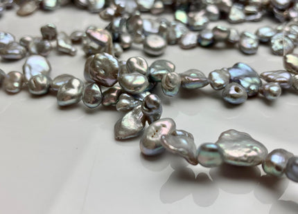 7x8-10x17 mm AA High Luster Gray Color Keshi Paddle Freshwater Pearl Beads Top Drilled High Luster Dancing Keshi Pearls #1816