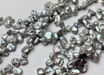 7x8-10x17 mm AA High Luster Gray Color Keshi Paddle Freshwater Pearl Beads Top Drilled High Luster Dancing Keshi Pearls #1816