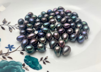 One Piece AAA 8-9x11-13 mm Quality High Luster Tear Drop/Oval Half Drilled Freshwater Pearls #1642