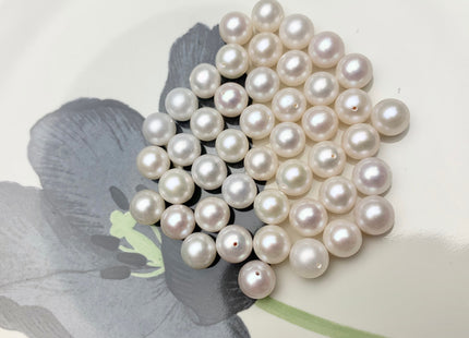 ONE Piece AAA 10-10.5 mm Top Quality High Luster Round Half Drilled Freshwater Pearl Genuine Natural White Freshwater Pearls #1646-1015