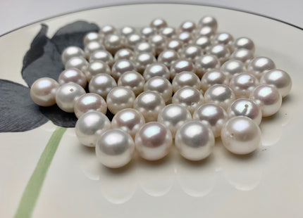 ONE Piece AAA 10-10.5 mm Top Quality High Luster Round Half Drilled Freshwater Pearl Genuine Natural White Freshwater Pearls #1646-1015