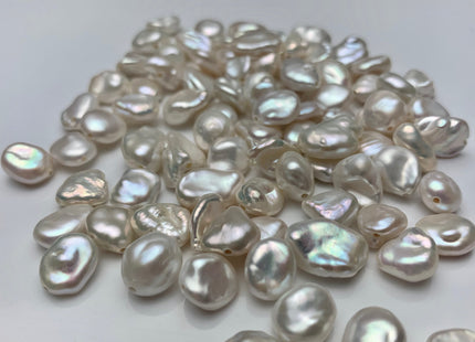 ONE Piece AAA 8x9-11 mm Top Quality High Luster Through Drilled Freshwater Keshi Pearl Beads Genuine Natural White Keshi Pearls #1647-TH