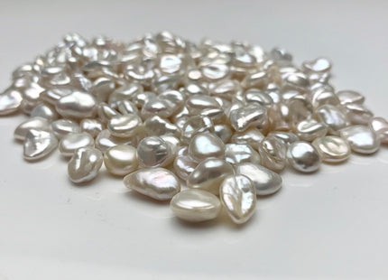 ONE Piece AAA 8-9x9-12 mm Top Quality High Luster Half Drilled Freshwater Keshi Pearl Beads Genuine Natural White Keshi Pearls #1647-HD