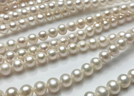 10-11 mm AA Natural White Semi Round Freshwater Pearl Beads Genuine High Luster White Cultured Freshwater Pearls #1651