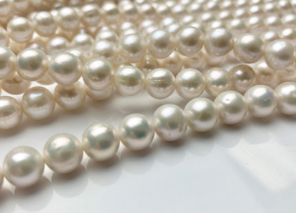 10-11 mm AA Natural White Semi Round Freshwater Pearl Beads Genuine High Luster White Cultured Freshwater Pearls #1651