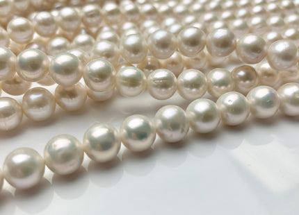 10-11 mm AA Natural White Semi Round Freshwater Pearl Beads Genuine High Luster White Cultured Freshwater Pearls #1651