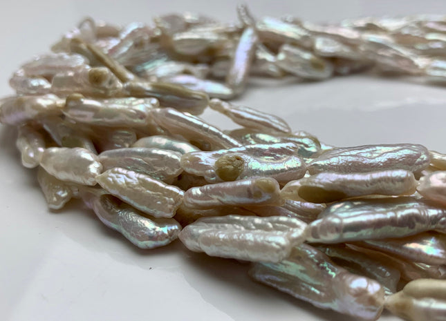 8x20 mm Natural Pink Color Biwa Stick Freshwater Pearl Beads Genuine Rare Biwa Stick Pearls #1835