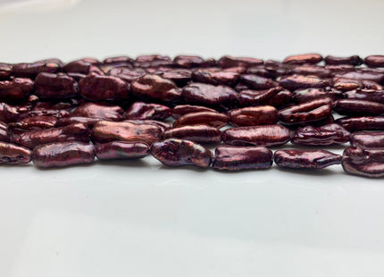7x16 mm Burgundy Red Color Biwa Stick Freshwater Pearl Beads Genuine Rare Biwa Stick Pearls #1838