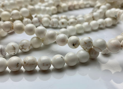 4mm 6mm 8mm 10mm Smooth Round Howlite Turquoise Gemstone Beads Genuine White Howlite Gemstone Loose Beads #2461