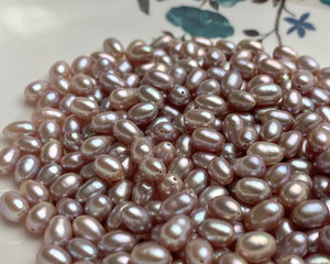 10 Pieces AAA 5.5x7-8 mm Top Quality High Luster Oval Through Drilled Freshwater Pearls Genuine Natural Mauve Pink Freshwater Pearls #1847