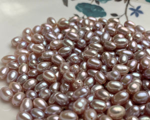 10 Pieces AAA 5.5x7-8 mm Top Quality High Luster Oval Through Drilled Freshwater Pearls Genuine Natural Mauve Pink Freshwater Pearls #1847