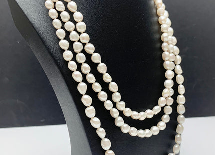 18/20/24 Inches Hand Knotted 8x10mm AA Freshwater Potato Nugget Pearl Necklace Natural White Genuine Pearl Necklace With Silver Clasp #1852