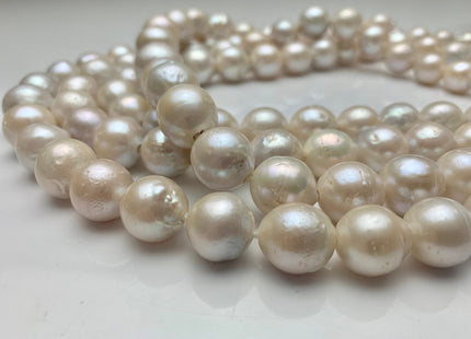 12-16 mm Jumbo Size Large Hole Freshwater Baroque Edison Pearl Beads Hole Size 2.2 mm Natural White Large Hole Baroque Pearl Beads #1656
