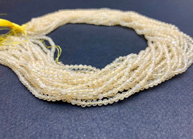 2mm Or 2.5-3 mm AAA Micro Faceted Round Citrine Gemstone Beads Top Quality Yellow Citrine Faceted Gemstone Loose Beads #2316