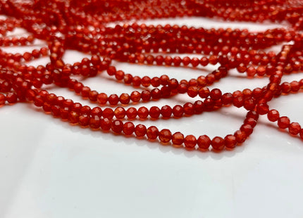 2mm 3mm 4mm AAA Micro Faceted Round Carnelian Gemstone Beads Top Quality Orange Carnelian Faceted Gemstone Loose Beads #2329