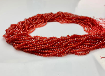 2mm 3mm 4mm AAA Micro Faceted Round Carnelian Gemstone Beads Top Quality Orange Carnelian Faceted Gemstone Loose Beads #2329