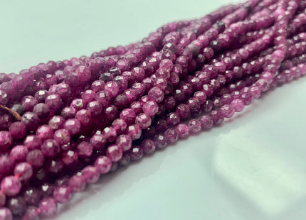 2mm 3mm 4mm AAA Micro Faceted Round Red Ruby Gemstone Beads Quality Faceted Ruby Gemstone Loose Beads #2325