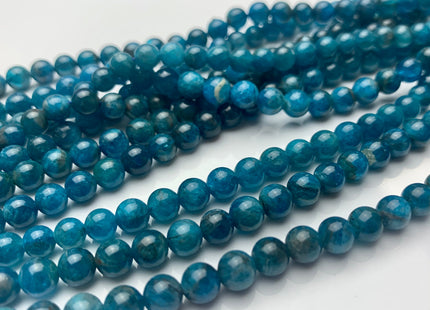 6mm 8mm Smooth Round Natural Apatite Gemstone Beads Natural Smooth Round Apatite Beads. #2328