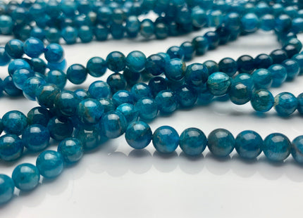 6mm 8mm Smooth Round Natural Apatite Gemstone Beads Natural Smooth Round Apatite Beads. #2328