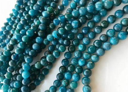 6mm 8mm Smooth Round Natural Apatite Gemstone Beads Natural Smooth Round Apatite Beads. #2328