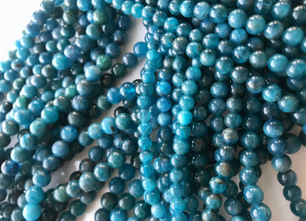 6mm 8mm Smooth Round Natural Apatite Gemstone Beads Natural Smooth Round Apatite Beads. #2328