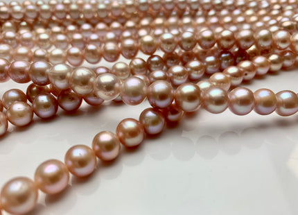 8 mm AA Natural Pink Freshwater Pearl Semi Round Freshwater Pearl Beads Genuine Natural Color Near Round Freshwater Pearls #1855