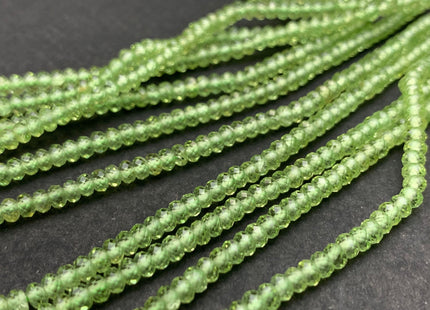 2x3 mm AAA Natural Color Faceted Rondelle Peridot Gemstone Beads Top Quality Green Peridot Gemstone Beads # 2340