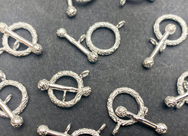 14 mm Antique Style 925 Sterling Toggle Clasp 925 Sterling Silver Finding Toggle Clasp #1662-B