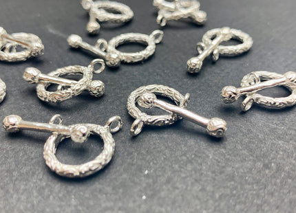 14 mm Antique Style 925 Sterling Toggle Clasp 925 Sterling Silver Finding Toggle Clasp #1662-B
