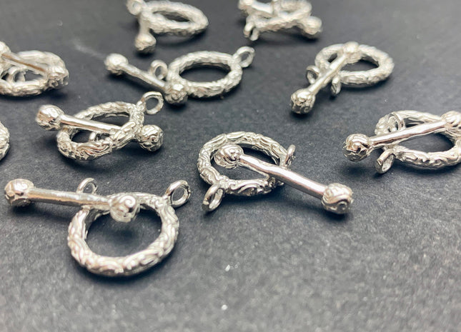 14 mm Antique Style 925 Sterling Toggle Clasp 925 Sterling Silver Finding Toggle Clasp #1662-B