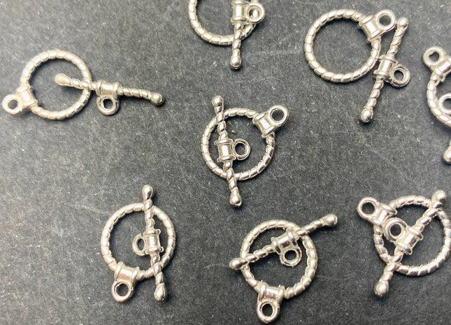 10 mm 925 Sterling Silver Toggle Clasp Twisted Sterling Silver Toggle 925 Sterling Silver Toggle Sterling Silver Clasp #1662-C