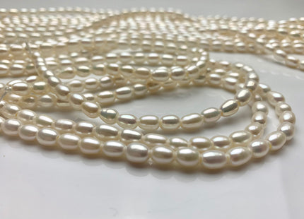 5.5x7.5 mm AAA Large Hole Rice / Oval Freshwater Pearl Hole Size 1.8mm Genuine Freshwater Pearls Large Hole Natural White Rice Pearl #1085