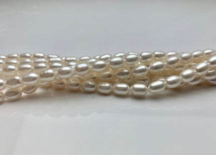 6x7-9 mm AA Natural White Freshwater Pearl Rice/Oval Shape Pearl Beads Genuine High Luster Freshwater Pearls #1665