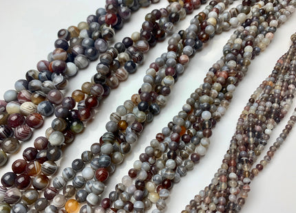 4mm 6mm 8mm 10mm 12mm AAA Natural Color Smooth Round Botswana Agate Gemstone Beads Top Quality Natural Color Gemstone # 2355