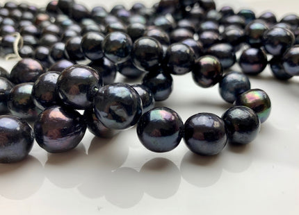 12-14 mm Black Peacock Color Edison Baroque Pearls Off-Round Shape Genuine Dark Peacock Color Edison Pearl Beads #1864