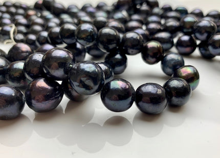 12-14 mm Black Peacock Color Edison Baroque Pearls Off-Round Shape Genuine Dark Peacock Color Edison Pearl Beads #1864