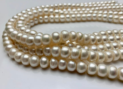 8mm 10mm Large Hole Round Button Natural White Freshwater Pearl Beads Hole 2.2 mm Genuine Natural White Rondelle Freshwater Pearls #1865