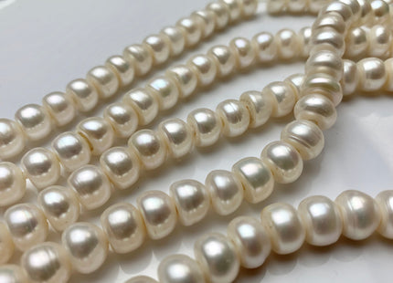 8mm 10mm Large Hole Round Button Natural White Freshwater Pearl Beads Hole 2.2 mm Genuine Natural White Rondelle Freshwater Pearls #1865