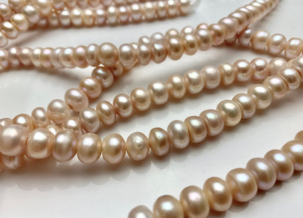 8mm 9mm Large Hole Round Button Natural Pink Freshwater Pearl Beads Hole 2.2 mm Genuine Natural Pink Rondelle Freshwater Pearls #1867