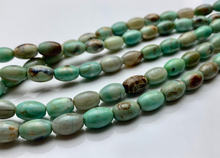 8x12 mm Natural Color Smooth Barrel Shape Dragon Skin Agate Gemstone Beads Natural Blue Green Color Agate Gemstone Beads. #2367