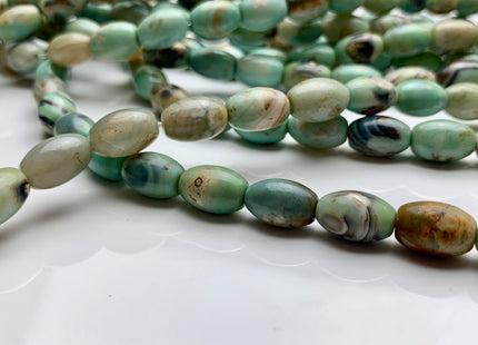 8x12 mm Natural Color Smooth Barrel Shape Dragon Skin Agate Gemstone Beads Natural Blue Green Color Agate Gemstone Beads. #2367