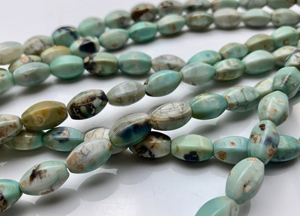 8x12 mm Natural Color Faceted Barrel Shape Dragon Skin Agate Gemstone Beads Natural Blue Green Color Agate Gemstone Beads. #2370