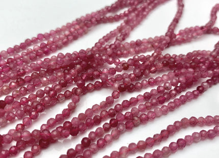 WHOLESALE 2.5-3 mm Natural Color Micro Faceted Round Pink Tourmaline Gemstone Beads Genuine Natural Pink Tourmaline Loose Beads #2364